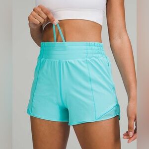 Lululemon Hotty Hot High Rise 4” Short in Electric Turquoise